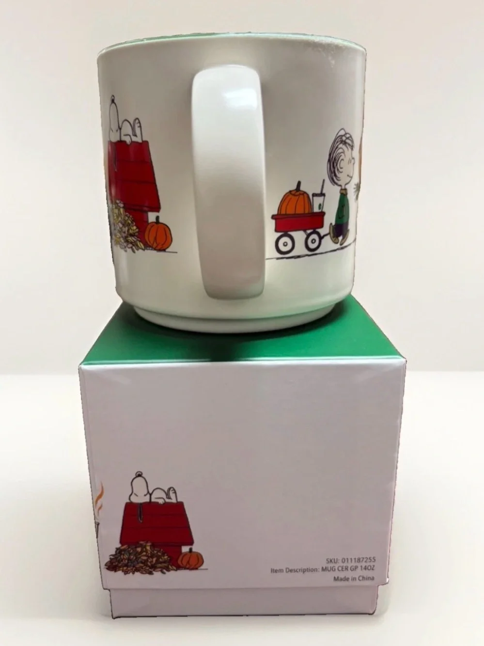 Peanuts x Starbucks White Ceramic Holiday Mug - Charlie Brown Characters